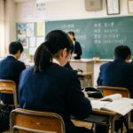 授業中の教室（後ろ姿）