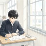 japanese student at window