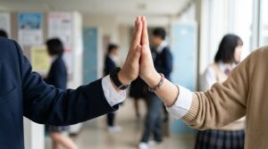 kk img japanese student high five han